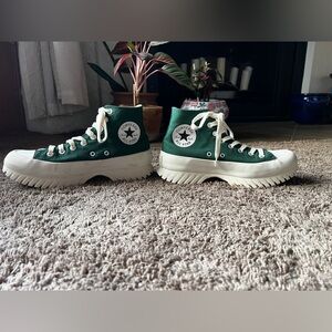 Converse Forest Green Platform Sneakers